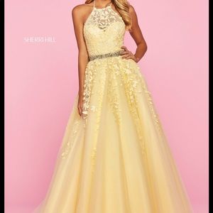 Sherri Hill 53371 yellow prom pageant ball gown 00